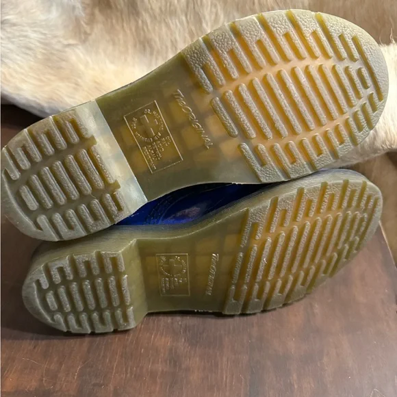 Dr. Martens Blue Patent Leather Combat Boots Sz 6 (UMRZWP) - Picture 5 of 8